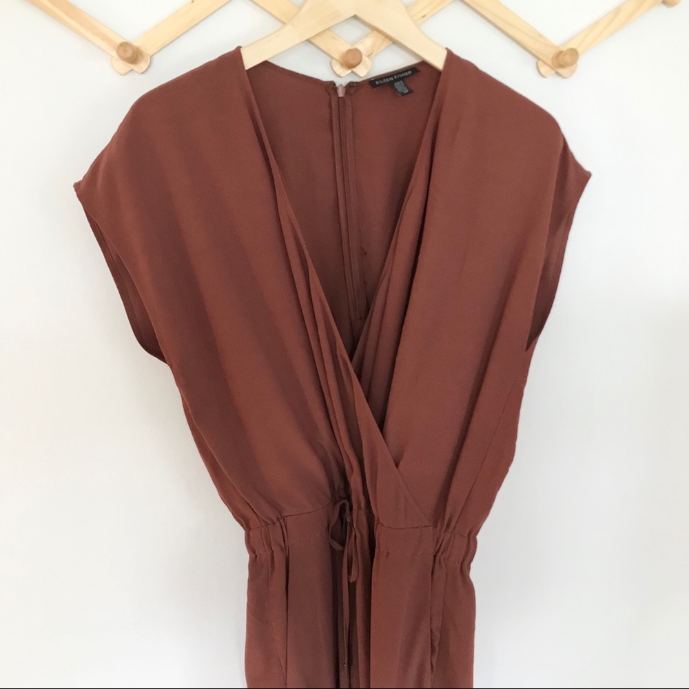 Eileen Fisher Rust Crepe Jumpsuit